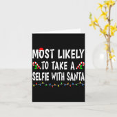 Most Likely To Christmas Xmas Pajamas Funny Matchi カード (黄色い花)