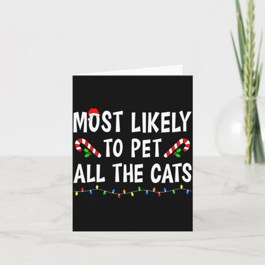 Most Likely To Christmas Xmas Pajamas Funny Matchi カード (正面)