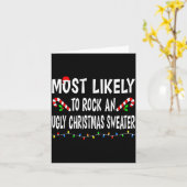 Most Likely To Christmas Xmas Pajamas Funny Matchi カード (黄色い花)