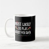 Most Likely To Christmas Xmas Pajamas Funny Matchi コーヒーマグカップ (左)