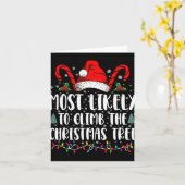 Most Likely To Climb The Xmas Tree Christmas カード (黄色い花)