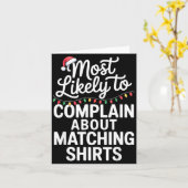 Most Likely To Complain About Matching Funny Xmas  カード (黄色い花)