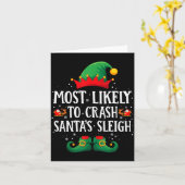 Most Likely To Crash Santa's Sleigh Matching Chris カード (黄色い花)