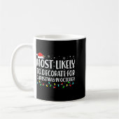 Most Likely To Decorate For Christmas In October コーヒーマグカップ (左)