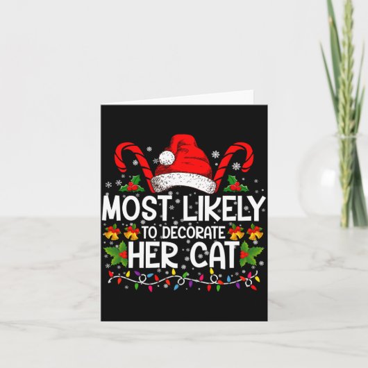 Most Likely To Decorate Her Cat Family Matching カード (正面)