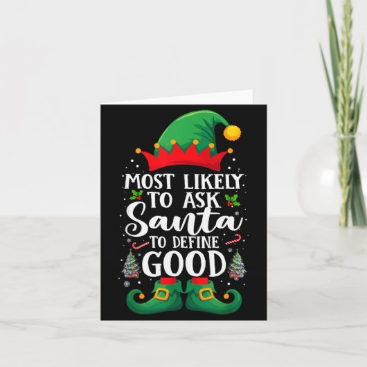 Most Likely To Define Good Matching Christmas Elf カード (正面)