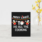 Most Likely To Do All The Cooking Christmas Family カード (黄色い花)