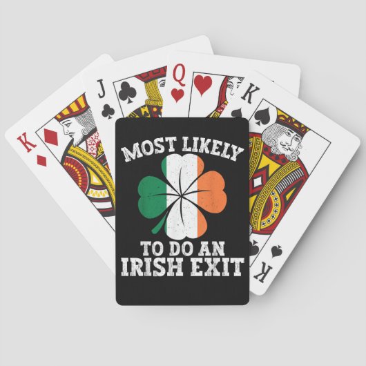 Most Likely To Do An Irish Exit St Patrick's Day  トランプ (裏面)