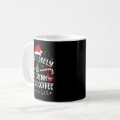 Most Likely To Drink All Santa's Coffee Family Mat コーヒーマグカップ (正面左)