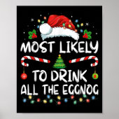Most Likely To Drink All The Eggnog Christmas Eggn ポスター (正面)