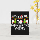 Most Likely To Drink All The Whiskey Funny Family  カード (黄色い花)