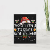 Most Likely To Drink Santa Beer Funny Christmas Dr カード (正面)