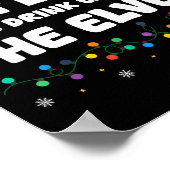 Most Likely To Drink With The Elves Christmas Humo ポスター (角)