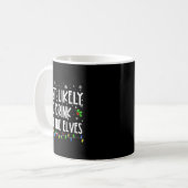 Most Likely To Drink With The Elves Elf Christmas コーヒーマグカップ (正面左)