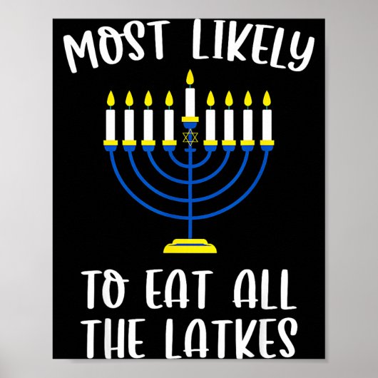 Most Likely To Eat All Latkes Hanukkah Group Match ポスター (正面)