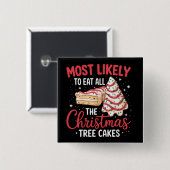 Most Likely To Eat All The Christmas Tree Cakes 缶バッジ (正面&裏面)