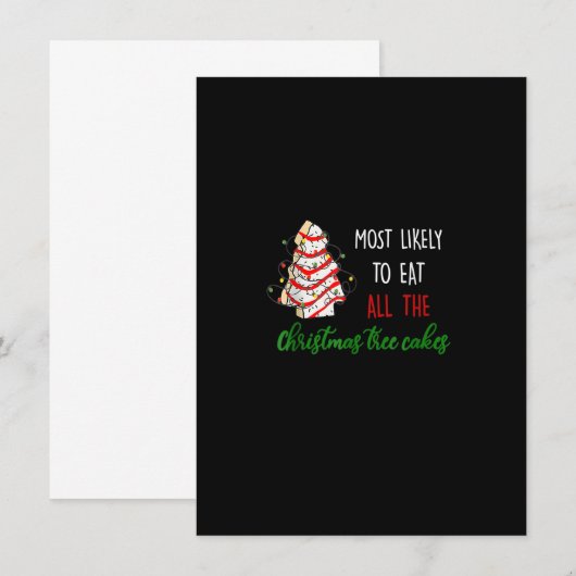 Most Likely To Eat All The Christmas Tree Cakes Fu 招待状 (正面/裏面)