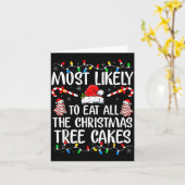 Most Likely To Eat All The Christmas Tree Cakes Xm カード (黄色い花)