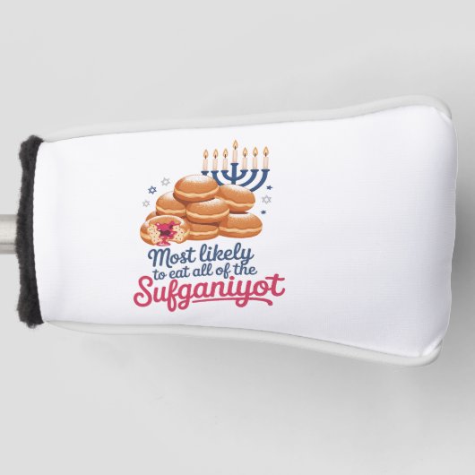 Most Likely to Eat All the Sufganiyot Hanukkah Jew ゴルフヘッドカバー (正面)