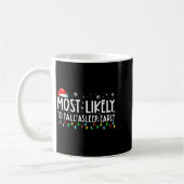 Most Likely To Fall Asleep Early Funny Christmas H コーヒーマグカップ (左)