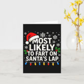 Most Likely To Fart On Santa’s Lap Funny Family Ch カード (黄色い花)