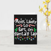 Most Likely To Fart On Santa's Lap C-hristmas Matc カード (黄色い花)