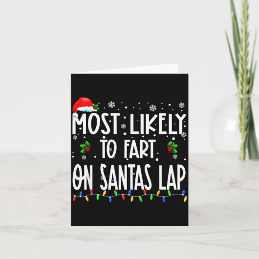 Most Likely To Fart On Santa's Lap Christmas Match カード (正面)