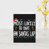 Most Likely To Fart On Santa's Lap Christmas Match カード (黄色い花)