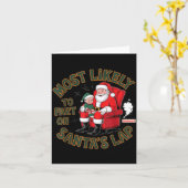 Most Likely To Fart On Santa's Lap Elf Christmas B カード (黄色い花)