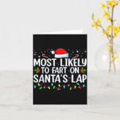 Most Likely To Fart On Santa's Lap Family Matching カード (黄色い花)