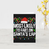 Most Likely To Fart On Santa's Lap Family Matching カード (黄色い花)