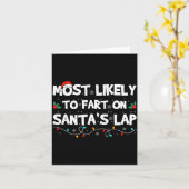 Most Likely To Fart On Santa's Lap Family Matching カード (黄色い花)