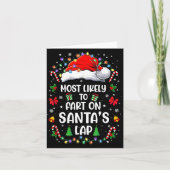 Most Likely To Fart On Santa's Lap Family Matching カード (正面)