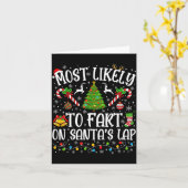 Most Likely To Fart On Santa's Lap Family Matching カード (黄色い花)