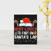 Most Likely To Fart On Santa's Lap Family Matching カード (黄色い花)