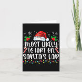 Most Likely To Fart On Santa's Lap Family Matching カード (正面)