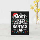 Most Likely To Fart On Santa's Lap Family Matching カード (黄色い花)
