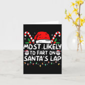 Most Likely To Fart On Santa's Lap Family Matching カード (黄色い花)
