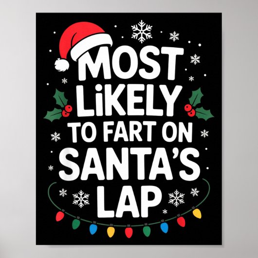 Most Likely To Fart On Santa's Lap Family Matching ポスター (正面)