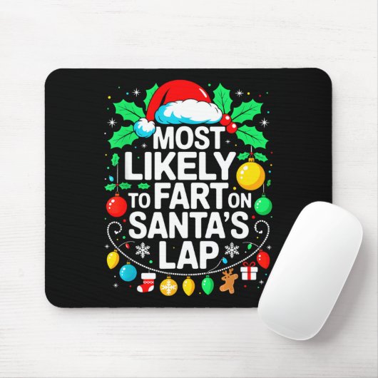 Most Likely To Fart On Santa's Lap Family Matching マウスパッド (マウス)