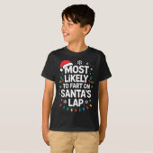 Most Likely To Fart On Santa's Lap Family Matching Tシャツ (正面フル)