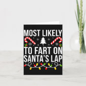 Most Likely To Fart On Santas Lap Funny Christmas  カード (正面)
