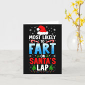 Most Likely To Fart On Santa's Lap Funny Embarring カード (黄色い花)