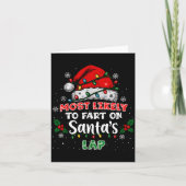 Most Likely To Fart On Santa's Lap Funny Hat Light カード (正面)