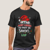 Most Likely To Fart On Santa's Lap Funny Hat Light Tシャツ (正面)