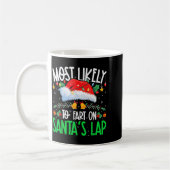 Most Likely To Fart On Santa's Lap Funny Matching コーヒーマグカップ (左)