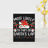 Most Likely To Fart On Santa's Lap Matching Family カード (黄色い花)