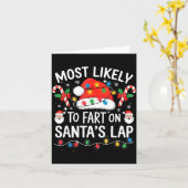 Most Likely To Fart On Santa's Lap Matching Family カード (黄色い花)