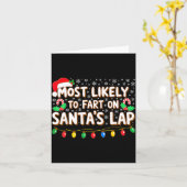 Most Likely To Fart On Santa's Lap Shirt Family Ch カード (黄色い花)
