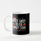 Most Likely To Fix Santa's Sleigh Family Matching コーヒーマグカップ (左)